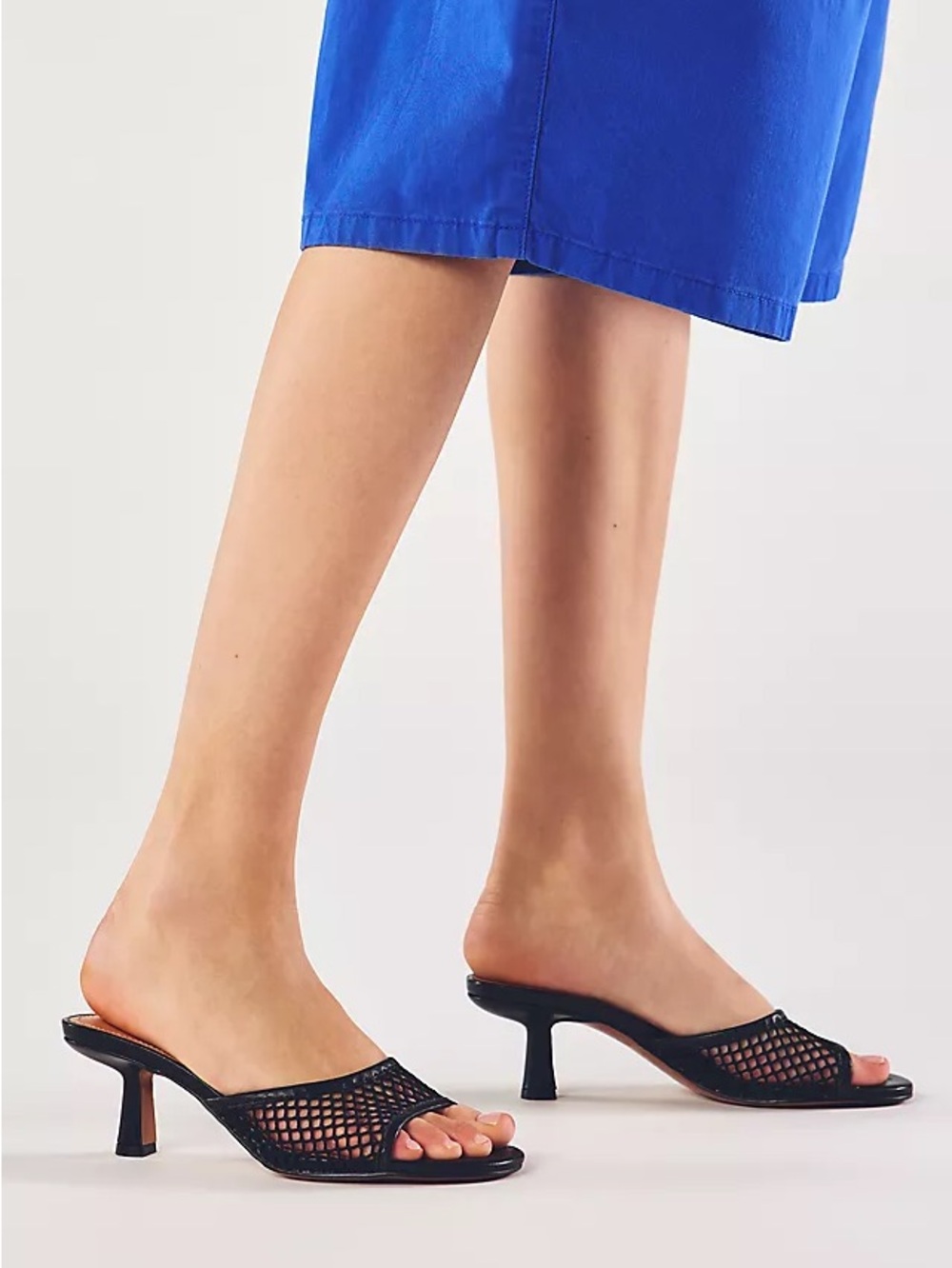 Bibi Lou Mesh Open-Toe Mule Heels - black - Size: 40